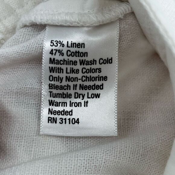 Kim Rogers Linen Cotton Blend Wide Leg Pants White Size 18 NWT - Picture 9 of 9